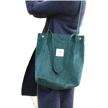 Koreai változata kordbársony vászon táska hordozható női táska nagy kapacitás, az irodalom, a művészet egyetlen női válltáska