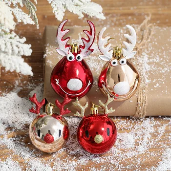 Karácsonyi díszek Elk jelenet elrendezés dekoráció karácsonyfadísz műanyag mennyezeti medálok lóg golyó
