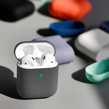 A Airpods 1 2 Esetben Szilikon Luxus Vezeték nélküli Bluetooth-Védő Fejhallgató Fülhallgató tok Apple Airpods Esetben Ütésálló