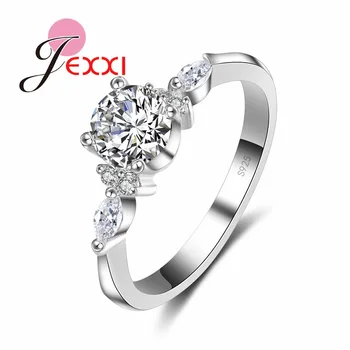 A Nők Javaslat Gyűrűk 925 Sterling Ezüst Divat Anillos Bijoux Köbméter Cirkon Kristály Esküvői, Eljegyzési Gyűrűk, Ékszerek
