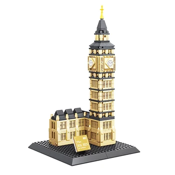 WANGE 4211 Építészet 3D DIY Big Ben építőkövei Beállítja Város Tégla Klasszikus Skyline Modell Gyerekek Ajándék Játékok