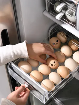 Konyhai felszerelések fiók típusa tojás tároló doboz, hűtő kacsa tojás polc ütésálló konyhában műanyag megőrzése tojásos doboz
