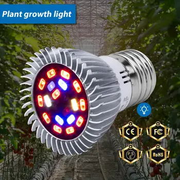 18W E14 28W LED Növény Lámpa Led Teljes Spektrumú Nő Könnyű 220V E27 Lámpa A Növények UV-IR Fitolamp Fedett Sátor Növekvő Izzók 110V