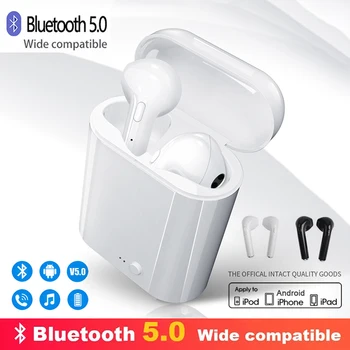 i7s TWS Vezeték nélküli Fejhallgató 5.0 Bluetooth Fülhallgató Fülhallgató, Sport Kihangosító Headset, Töltő Doboz Xiaomi iPhone Android