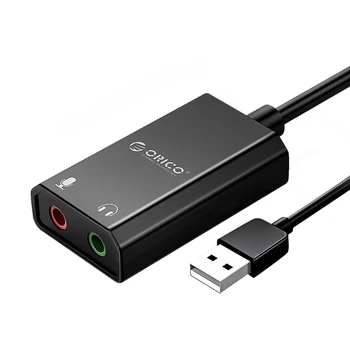 ORICO Külső USB-s hangkártya, 3,5 mm-es Fülhallgató Mikrofon Adapter Multi-function Vezető-ingyenes hangkártya a Laptop A Windows Mac