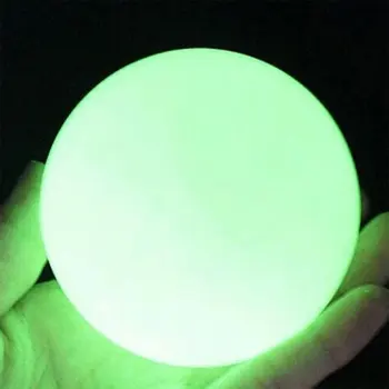 35 mm-es Zöld Világító Kvarc Kristály Gömb, Labda Világít A Sötét Kő Alap