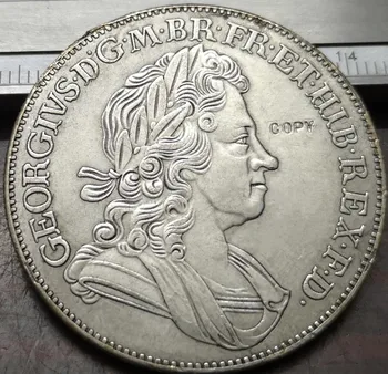 1723 Egyesült Királyság 1 Korona Ezüst Bevonatú Másolás Érme