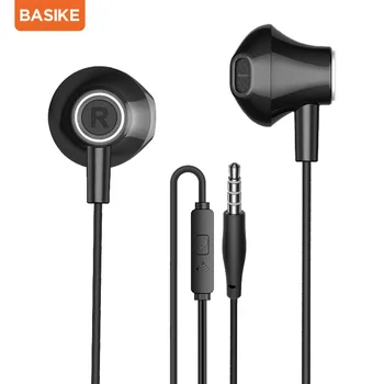 BASIKE Vezetékes Fülhallgató In-Ear Zene Sport Fülhallgató, Beépített Mikrofon, 3,5 mm-es Fülhallgató 1,2 m Mikrofon Fém HIFI Telefon