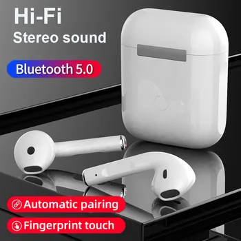 Eredeti i12 TWS Bluetooth 5.0 Fülhallgató Vezeték nélküli Fejhallgató Sport Fülhallgató Sztereó ear fülhallgató Fülhallgató fone de ouvido i7s TWS