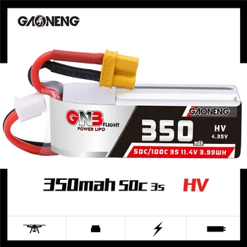 GAONENG GNB-3S 11.4 V 350mAh 50C Lipo HV XT30 Csatlakozó Lítium Akkumulátor RC FPV Racing Drón Keret Készlet Tinywhoop Alkatrészek
