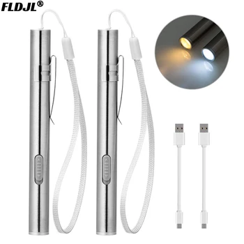 Az újratölthető LED-es Zseblámpa Lámpa Mini Zseblámpa hideg Fehér Meleg Fehér Fény Töltés USB Kábel Használható Kemping Orvosok