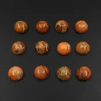 12mm-es kerek, narancssárga császári jasper cabochon kő DIY fülbevaló,gyűrű,nyaklánc 4110157