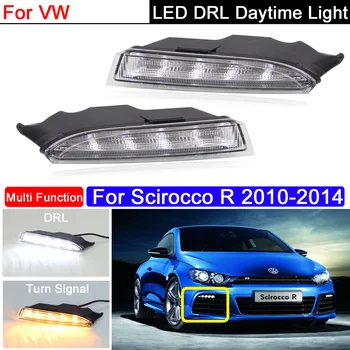 A VW Scirocco R 2010 - 2014 Fehér LED-es Nappali Világítás DRL Amber indexet lámpa
