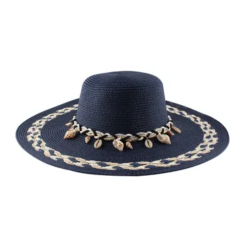 Nagy shell kagyló szalmakalap fedora kalap kalap férfiak, mind a nők strand sapka, nyári kalap shell kalap curling kalap 0