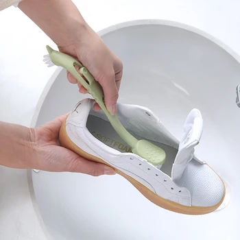 Dupla Oldalon Cipő Tisztító Kefe Eszközök Hosszú Fogantyú Műanyag Háztartási Tisztítószer Cipő, Cipők Mosó Kefe