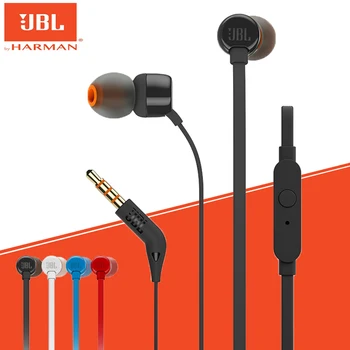 JBL DALLAM 110 In-Ear Fülhallgató Mikrofonnal Sztereó Zene Bass Fülhallgató JBL T110 3,5 mm-es Vezetékes Fülhallgató, Eredeti Gaming Headset