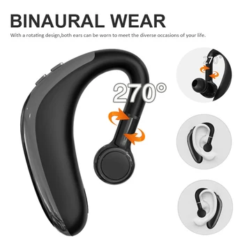 H500 Bluetooth Headset V5.0 Lógó Fül Típus Egyoldalú kihangosító, Fülhallgató 180 Fokban Forgatható Mono Vezeték nélküli Fejhallgató