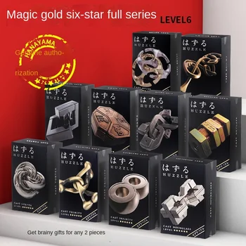 HANAYAMA Japán magic gold játék 6-csillag, tíz-szint magas-nehéz ruha, felnőtt magas az IQ-ja dekódoló, dekompressziós agy éget