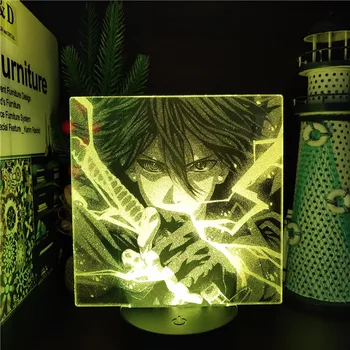 Az Anime a Naruto Uzumaki 3D-s Illúzió Lámpa Uchiha Sasuke Ábra Akril LED-es Éjszakai Fény, Színes, asztali Lámpa Hálószoba Decor Gyerekek Ajándék 1