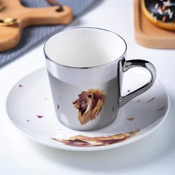 Tükör A Víz Bögrék Háztartási Iroda Teát, Kávét, Csészealj Szett Kreatív Díszíteni Drinkware Coffeeware Ajándék 3