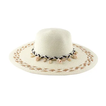 Nagy shell kagyló szalmakalap fedora kalap kalap férfiak, mind a nők strand sapka, nyári kalap shell kalap curling kalap 4