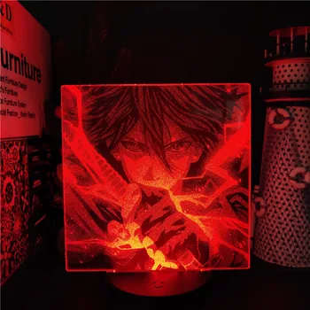 Az Anime a Naruto Uzumaki 3D-s Illúzió Lámpa Uchiha Sasuke Ábra Akril LED-es Éjszakai Fény, Színes, asztali Lámpa Hálószoba Decor Gyerekek Ajándék 5