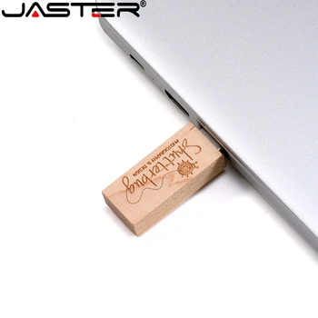 JASTER Ingyenes egyéni logó USB flash meghajtó fadoboz Memory stick 128 GB pendrive 64 GB 16 GB 32 GB 4 GB Kreatív Esküvői ajándék, U Lemez 5
