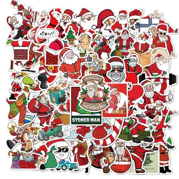 50Pcs/Set Boldog Karácsonyt Matricákkal az Ajándékokat, a Gyerekek Mikulás Matrica karácsonyfa Aranyos Matrica Dekor Scrapbook Laptop Matrica Játék