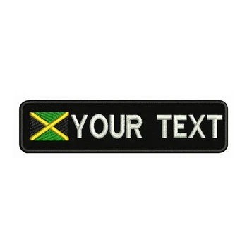 Jamaikai zászló Jamaica 10X2.5cm Hímzés Egyedi Név, Szöveg Javítás Csíkos jelvény Vas, Vagy Tépőzár Biztonsági Javításokat Ruhák 0