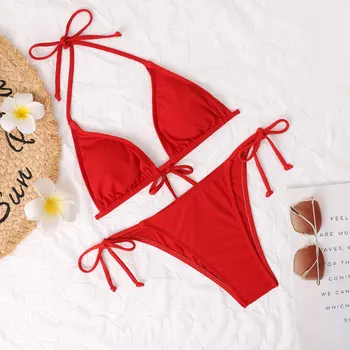 2022 Szexi Női Bikini a Brazil Bikini Push-up Melltartó, Bikini Szett Két Darab Tiszta Fürdőruha Strandcuccot Fürdés Maillot De Bain Femme