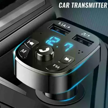 1db Bluetooth Verzió 5.0 Fm Transmitter Autóba Játékos Autó Gyors Auto Kártya Qc3.0 Kettős Töltő Voltmérő Tartozékok Készlet Usb Wi O5p1 0