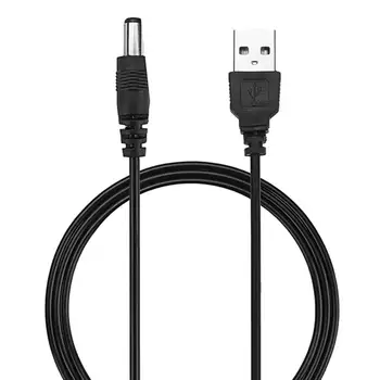 1M hálózati Kábel USB Port 5,5 x 2,1 mm 5V DC Hordó Jack Csatlakozó Vezeték Kábelek LED Lámpák Vagy Egyéb Eszközök USB Kábel 0