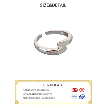 925 Sterling Ezüst Új Egyszerű Design Gyűrűk Bár Szomorú Nyitó Kézzel Készített Gyűrű Divat Finom Ékszerek 1