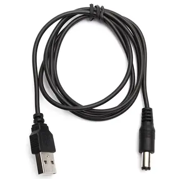 1M hálózati Kábel USB Port 5,5 x 2,1 mm 5V DC Hordó Jack Csatlakozó Vezeték Kábelek LED Lámpák Vagy Egyéb Eszközök USB Kábel 1