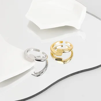 925 Sterling Ezüst Új Egyszerű Design Gyűrűk Bár Szomorú Nyitó Kézzel Készített Gyűrű Divat Finom Ékszerek 2