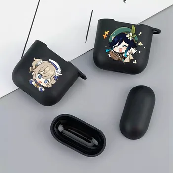 Genshin Hatása Fülhallgató Esetében Airpods 2 1 Puha Fekete Wirless Bluetooth Fejhallgató-Fedezze Anime Rajzfilm Air Pod-Ügy 3