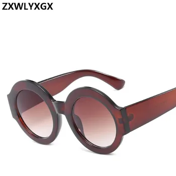 2021 Új Divat Kerek Napszemüveg Női Női Márka Tervezője Túlméretezett Retro Lapos Tetején napszemüvegek UV400 4