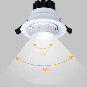 Magas Minőségű Szabályozható Led Beépíthető beamangle 15 45 60 fokos cob 8W 12W 20W led spot otthon beltéri led le világítás világítás 4