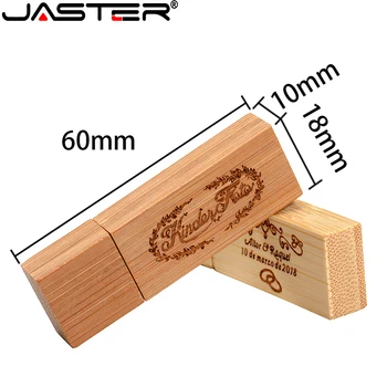 JASTER Ingyenes egyéni logó USB flash meghajtó fadoboz Memory stick 128 GB pendrive 64 GB 16 GB 32 GB 4 GB Kreatív Esküvői ajándék, U Lemez 4