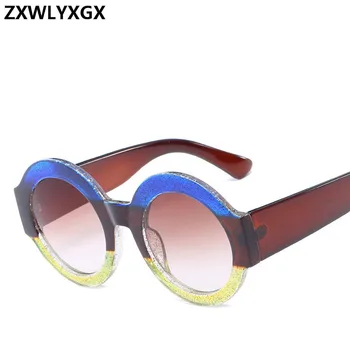 2021 Új Divat Kerek Napszemüveg Női Női Márka Tervezője Túlméretezett Retro Lapos Tetején napszemüvegek UV400 5