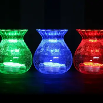 Merülő Gyertya Vízálló RGB Többszínű Váza Alap lámpa 10 LED Esküvő Party Dekoráció ünnepi fények papír lantern 5