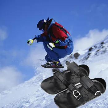 Mini Ski Korcsolya Snowfeet Csatolni Csizma Kötések Egy Kaptafára A Síelő Állítható Hordozható Síelés Cipő Snow-Board 5