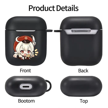 Genshin Hatása Fülhallgató Esetében Airpods 2 1 Puha Fekete Wirless Bluetooth Fejhallgató-Fedezze Anime Rajzfilm Air Pod-Ügy 5