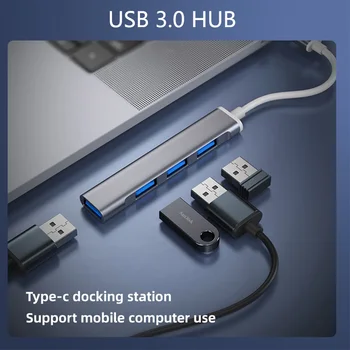USB Hub nagysebességű 4 Port c típusú USB 3.0 2.0 Hub c típusú Splitter 5Gbps PC Számítógép Tartozékok Többportos HUB 5